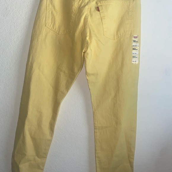 Levi’s Butter Yellow Middy Straight Mid Rise Rigid Western Preppy Jeans 30 x 30 - Picture 11 of 14